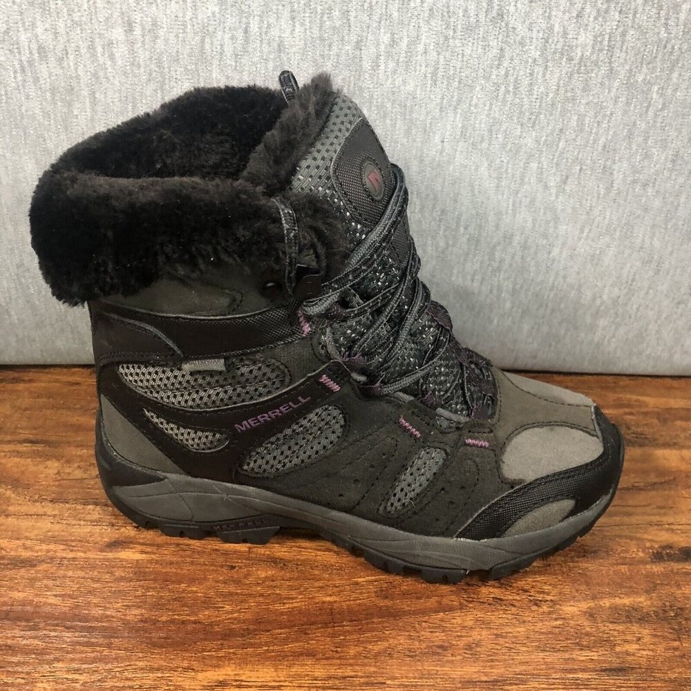 Merrell Womens Size 6.5 Kiandra Black‎ Waterproof 200g Winter Hiking Boots - Picture 6 of 9